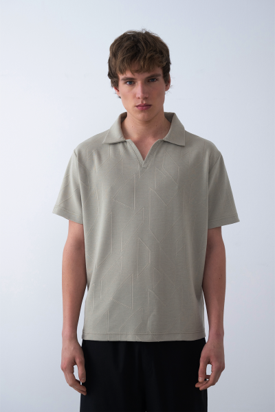 Geometric Knit Polo