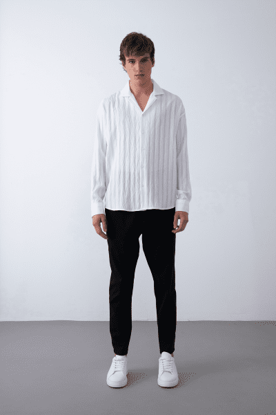 Textured Long Sleeve Shirt